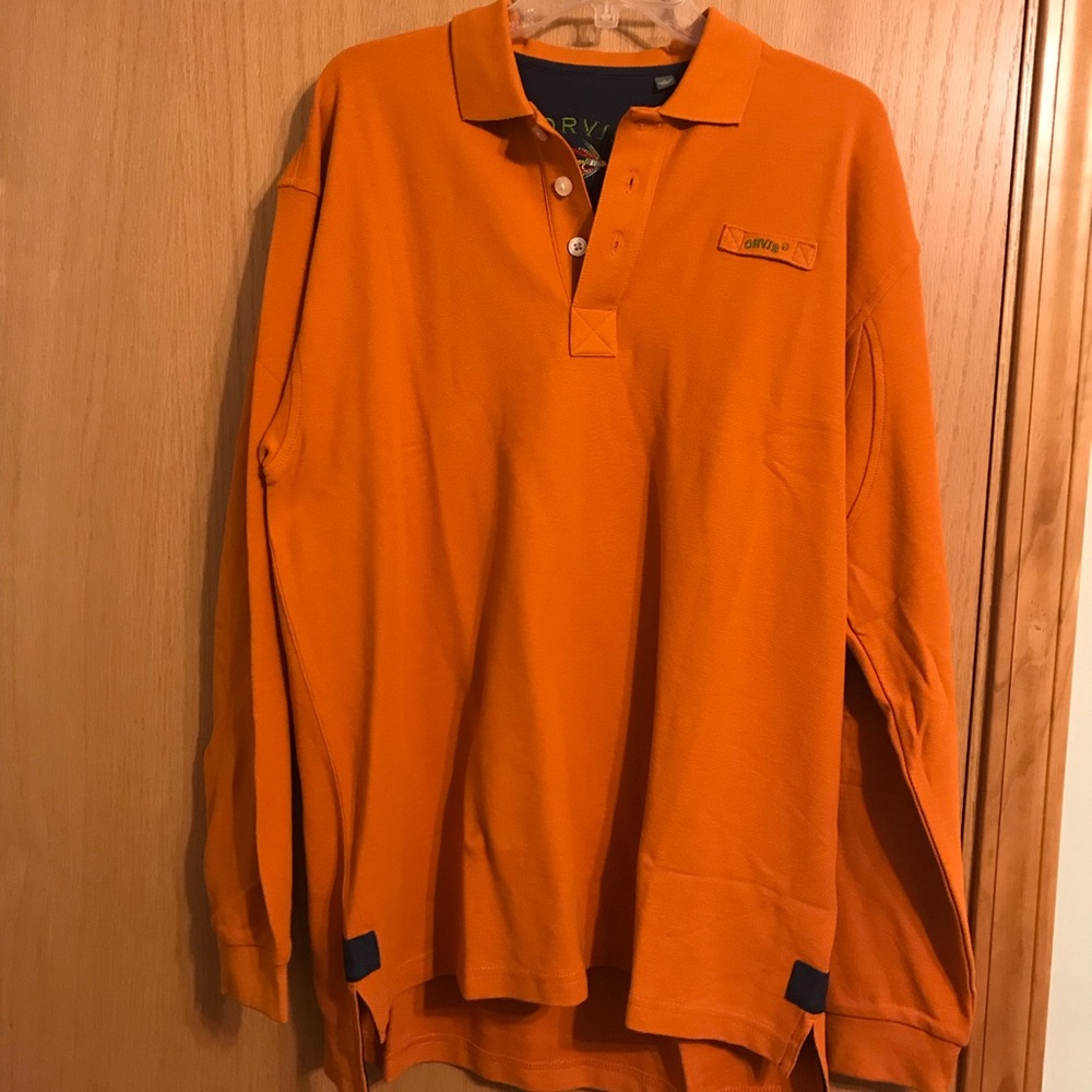 Orvis Orange Long Sleeved Polo